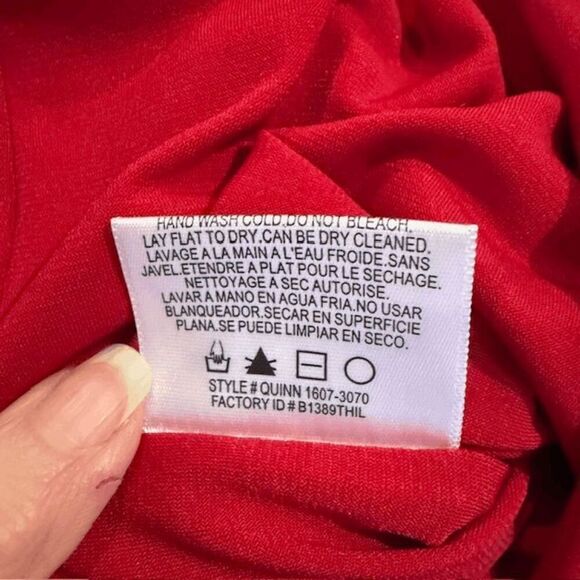 Dress the Population Quinn One Shoulder Red Bodycon Dress Stretch Size Medium - Picture 9 of 13